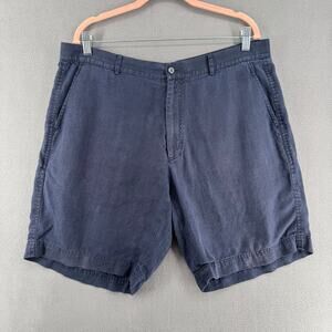 ISDA Co Lightweight Shorts Linen? Mens 38 Blue Preppy Casual